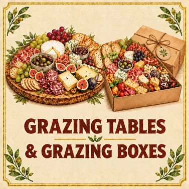 Grazing table spread from the catering brochure