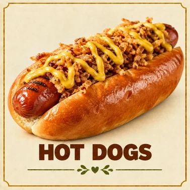 Hot dog from the catering brochure